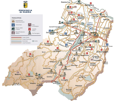 Provincia di Parma, area di produzione del Salame felino Igp