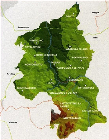 I Comuni della Docg Taurasi