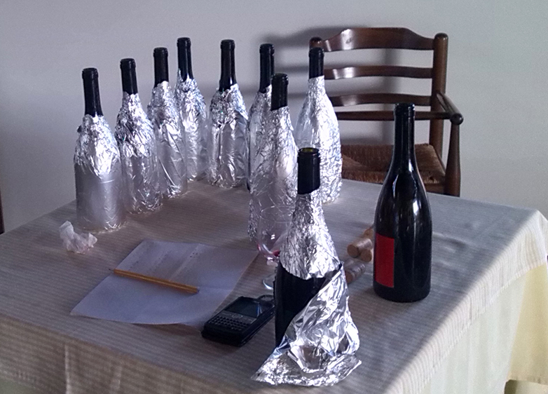 Le bottiglie coperte di aglinico sperimentale