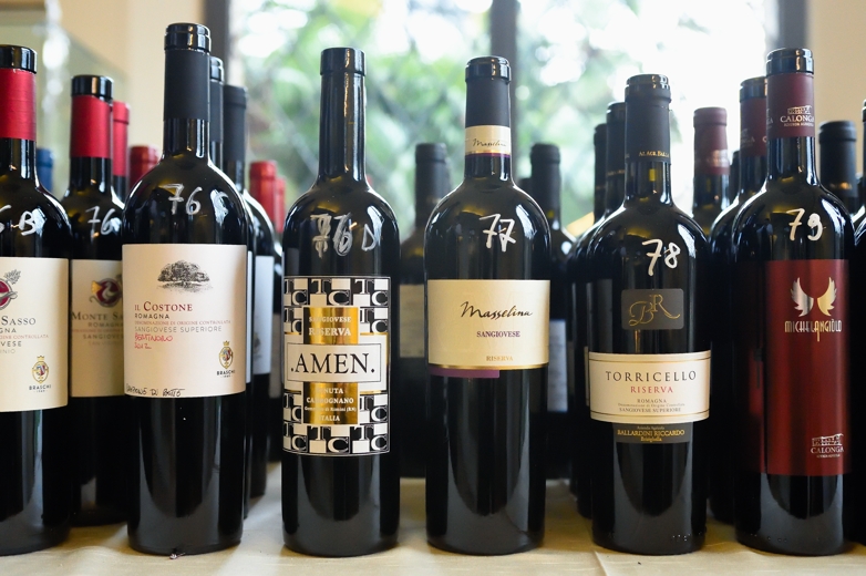 Le bottiglie esposte