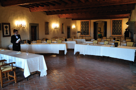 La sala degustazione di Villa La Ferdinanda