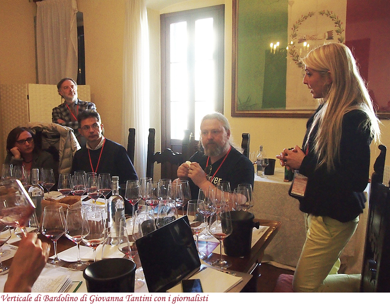 Giovanna Tantini durante la verticale dei suoi Bardolino