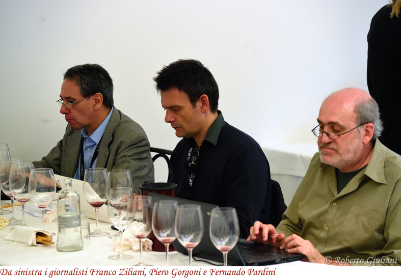 Da sinistra i giornalisti Franco Ziliani, Piero Gorgoni e Fernando Pardini