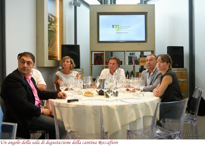La sala di degustazione dell'azienda Roccafiore