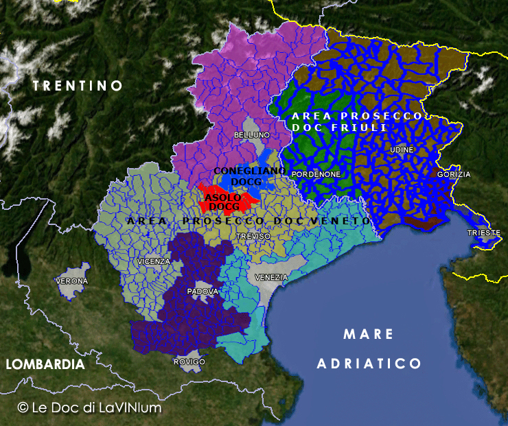Area Prosecco Doc e Docg