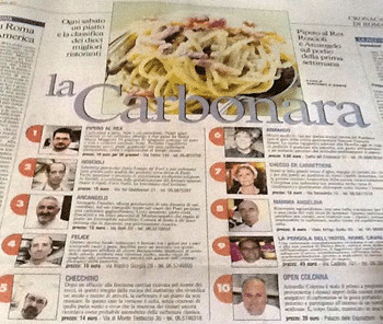 La classifica delle migliori carbonare sul Messaggero