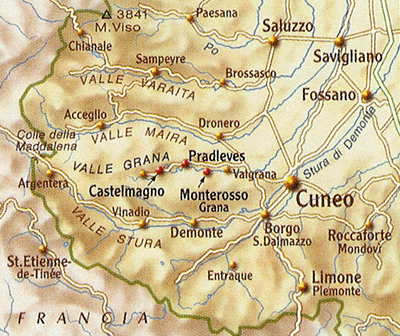 Zona di produzione del Castelmagno DOP