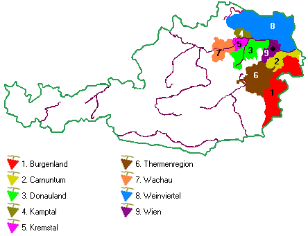 Lavinium - Le zone vinicole dell'Austria