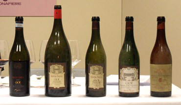 Le bottiglie in degustazione