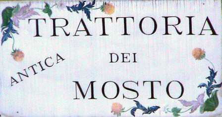 L'insegna dell'Antica Trattoria dei Mosto