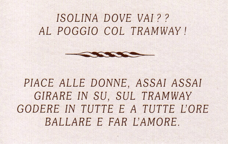 Insegna all'interno del Tramway