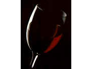 Calice con vino rosso