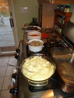 Preparazione pietanze per il Thanksgiving