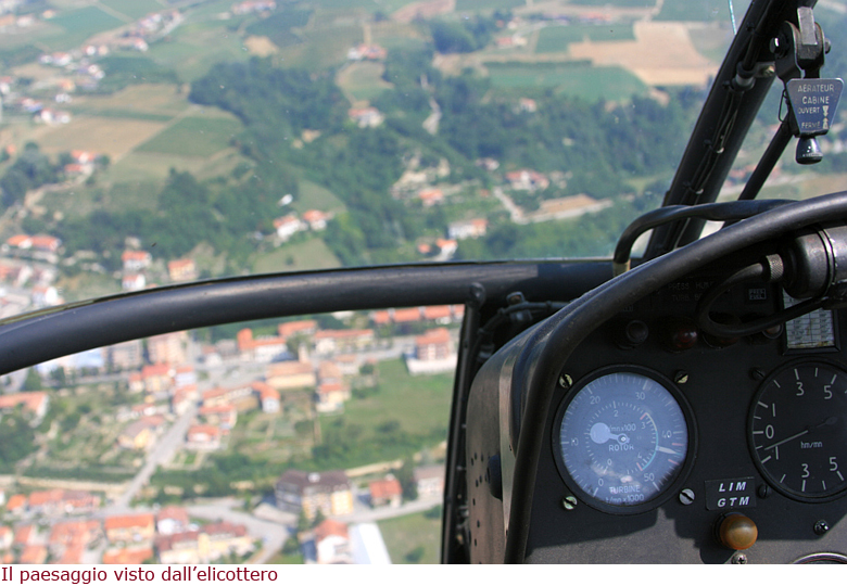 Il paesaggio visto dall'elicottero