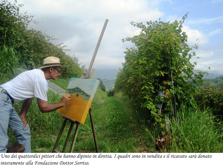 Uno dei quattordici pittori che hanno dipinto in diretta. I quadri sono in vendita e il ricavato sar&agrave; donato interamente alla Fondazione Dottor Sorriso.