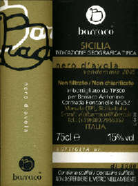 Nero d'Avola 2005 - Barraco