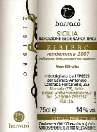 Zibibbo 2007 - Barraco