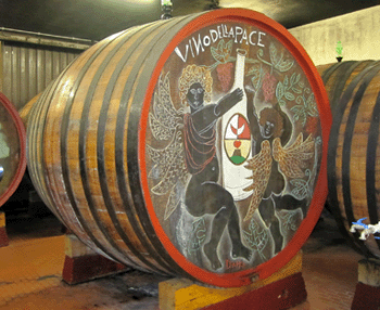 Botti di vino decorate