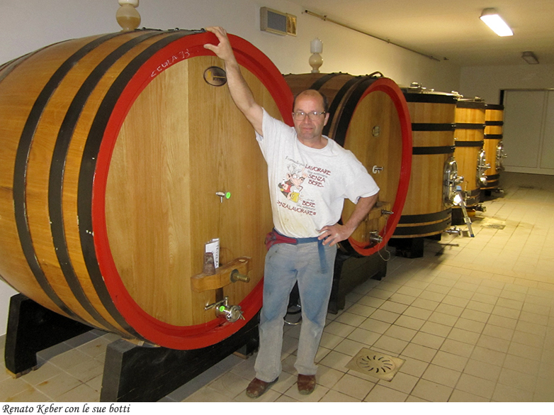 Renato Keber con le sue botti