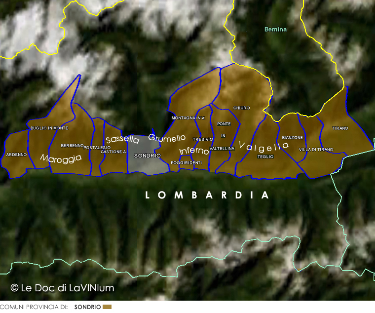 Le sottozone della Docg Valtellina Superiore