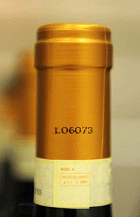 numero di lotto su collo di bottiglia