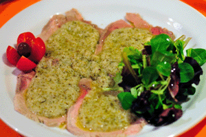 Arista tenera "a Km. 0" con salsa alle erbe aromatiche