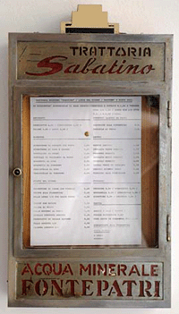 La box contenente il menu