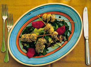 Bastoncini di tonno rosso impanati con sesamo e fritti