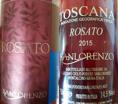 Rosato 2015  Podere Sanlorenzo