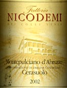 Montepulciano d'Abruzzo Cerasuolo 2002 - Nicodemi