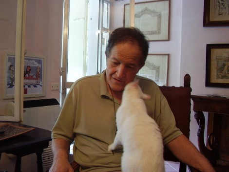 Baldo Cappellano con la sua micia