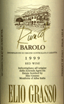 Barolo Rüncot 1999 - Elio Grasso