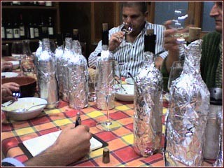 Le bottiglie in degustazione