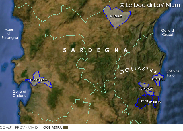 Zona di produzione Cannonau di Sardegna "Jerzu"