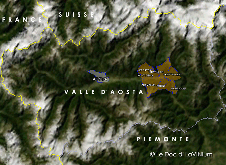 Valle d'Aosta: zona di produzione Chambave