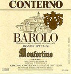 Etichetta di Barolo Monfortino dell'azienda Conterno