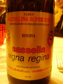 Valtellina Superiore Sassella Vigna Regina Riserva