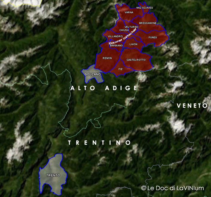 Mappa DOC Alto Adige Valle Isarco