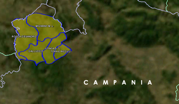 Mappa vino DOC Galluccio