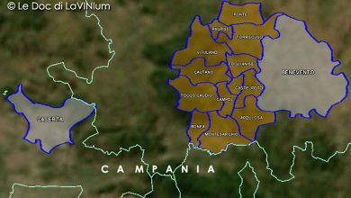 Mappa vino docg Aglianico del Taburno