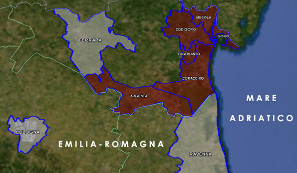 Mappa vino DOC Bosco Eliceo