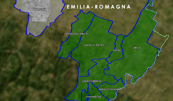 mappa vino doc colli d'imola