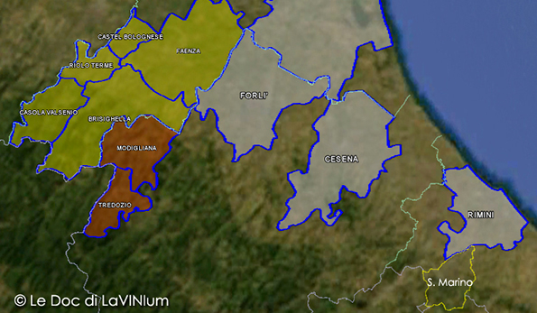 mappa vino doc colli di faenza