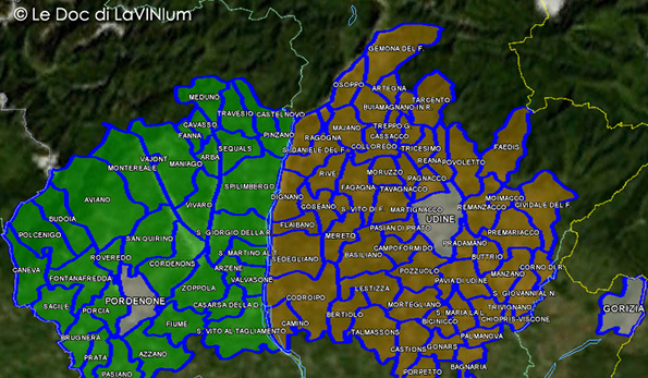 mappa vino doc Friuli Grave