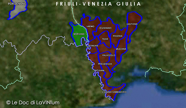 mappa vino doc Friuli Latisana