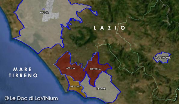 Mappa vino doc Aprilia
