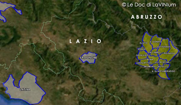 mappa vino doc Atina