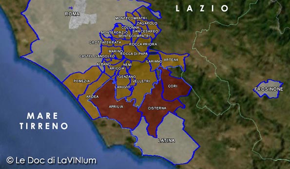 mappa vino doc castelli romani