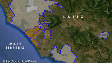 cartina vino doc Colli Albani