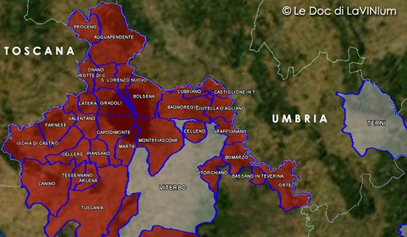 mappa vino doc colli etruschi viterbesi o tuscia